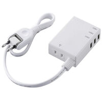 USBタップ/USBメス×3/AC×1/ケーブル60cm/3.1A/ホワイト MOT-U06-2134WH