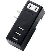 USBタップ/USBメス×3/AC×1/横挿し/ケーブル無/2.1A/ブラック MOT-U04-2132BK