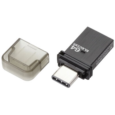 USBメモリ/USB3.0対応/Type-C/64GB/ブラック MF-CAU3164GBK