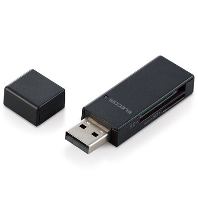 カードリーダー/スティックタイプ/USB2.0対応/SD+microSD対応/ブラック MR-D205BK