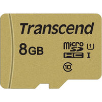 8GB UHS-I U1 microSDHC Card with Adapter (MLC) TS8GUSD500S