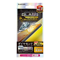 iPhone 15 Plus用ガラスフィルム/ダイヤモンドコーティング/ゴリラ/0.21mm/高透明 PM-A23BFLGDCO