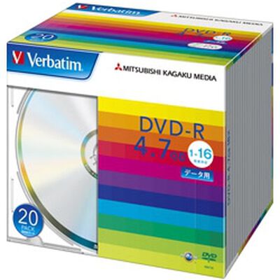 DVD-R 4.7GB PCデータ用 16倍速対応 20枚スリムケース入り シルバーディスク DHR47J20V1