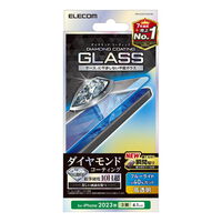 iPhone 15 Pro用ガラスフィルム/ダイヤモンドコーティング/高透明/ブルーライトカット PM-A23CFLGDCBL