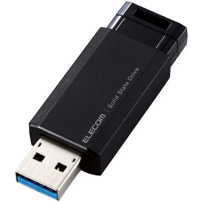 外付けSSD/ノック式/USB3.2(Gen2)対応/250GB/ブラック ESD-EPK0250GBK