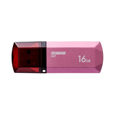 USB2.0 キャップ式フラッシュメモリ UKT 16GB パッションピンク AD-UKTPP16G-U2