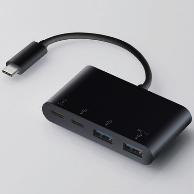 USBHUB/USB3.1(Gen1)/USB Power Delivery対応/Type-Cコネクタ/Aメス2ポート/Cメス2ポート/バスパワー/ブラック U3HC-A423P5BK