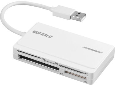 USB2.0 マルチカードリーダー UHS-I対応 ケーブル収納モデル ホワイト BSCR500U2WH
