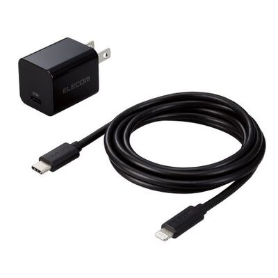 LightningAC充電器/USB PD/20W/USB-C1ポート/C-Lightningケーブル付属/スイングプラグ/1.5m/ブラック MPA-ACLP04BK