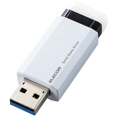 外付けSSD/ノック式/USB3.2(Gen2)対応/1TB/ホワイト ESD-EPK1000GWH