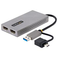 ディスプレイアダプター/USB-C & USB-A接続/デュアルディスプレイ/HDMI(1x 4K30Hz、1x 1080p)/11cmケーブル 107B-USB-HDMI