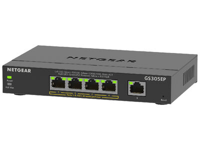 SOHO/家庭向けPoE+対応 (63W) ギガビット5ポートアンマネージプラススイッチ GS305EP-100JPS