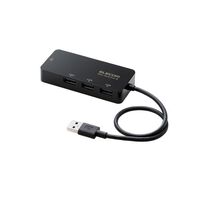 有線LANアダプタ/Giga対応/USB3.0/Type-A/USBハブ付/ブラック EDC-GUA3H2-B