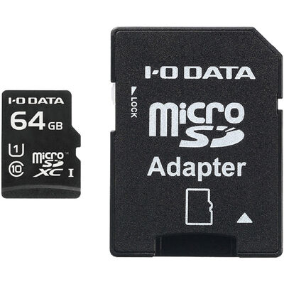 UHS-I UHS スピードクラス1対応 microSDXCメモリーカード（SDカード変換アダプター付き） 64GB MSDU1-64GR