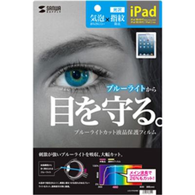iPad 第4/3/2世代用ブルーライトカット液晶保護フィルム LCD-IPAD4BC