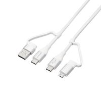 4in1 USBケーブル/USB-A+USB-C/Micro-B+USB-C/USB Power Delivery対応/1.0m/ホワイト MPA-AMBCC10WH