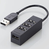 USB2.0ハブ/機能主義/バスパワー/4ポート/10cm/ブラック U2H-TZ426BBK