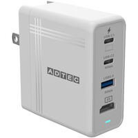 PD対応 4K出力 USB Hub AC充電器 74W White APD-V074AC2H-WH