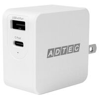 Power Delivery対応 GaN AC充電器/65W/USB Type-A 1ポート Type-C 1ポート/ホワイト APD-A065AC-WH