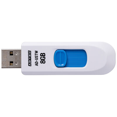 USB2.0 スライド式フラッシュメモリ USTW 8GB ホワイト AD-USTW8G-U2