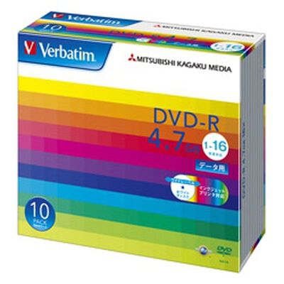 DVD-R 4.7GB PCデータ用 16倍速対応 10枚スリムケース入り ワイド印刷可能 DHR47JP10V1