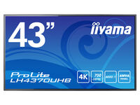 サイネージディスプレイ 43型/3840×2160/HDMIx2/スピーカ無/24時間連続使用 LH4370UHB-B1