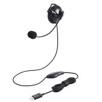 有線ヘッドセット/耳掛け型/USB/左耳/ブラック HS-EH01UBK
