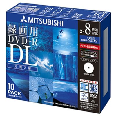 DVD-R DL 8.5GB ビデオ録画用 8倍速記録対応10枚スリムケース入インクジェットプリンタ対応 VHR21HDSP10