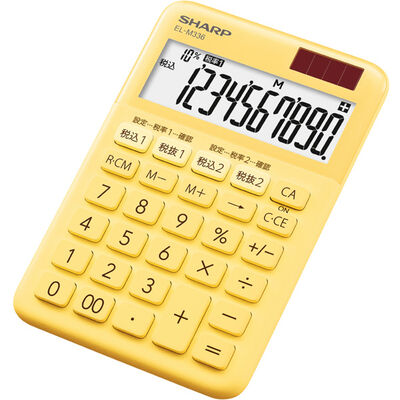 電卓 10桁 （ミニナイスサイズタイプ） イエロー系 EL-M336-YX