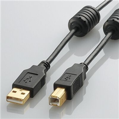 USB2.0ケーブル/フェライトコア付 ABタイプ/2.0m(ブラック) U2C-BF20BK
