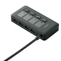 USB3.0ハブ/個別スイッチ付/マグネット付/セルフパワー/4ポート/ブラック U3H-S409SBK