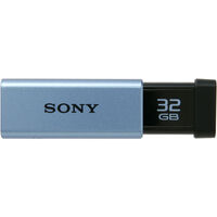 USB3.0対応 ノックスライド式高速USBメモリー 32GB キャップレス ブルー USM32GT L