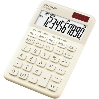 電卓 10桁 （ミニナイスサイズタイプ） ベージュ系 EL-M336-CX