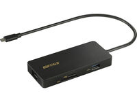 USB Type-C接続 ドッキングステーション PD対応 CR付 ブラック LUD-U3-CGCBK