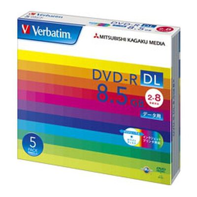 DVD-R DL 8.5GB PCデータ用 8倍速対応 5枚スリムケース入り ワイド印刷可能