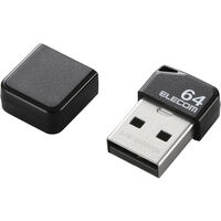 USBメモリ/USB2.0/小型/キャップ付/64GB/ブラック MF-SU2B64GBK