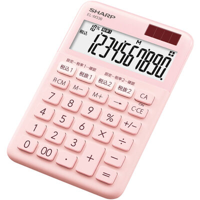 電卓 10桁 （ミニナイスサイズタイプ） ピンク系 EL-M336-PX