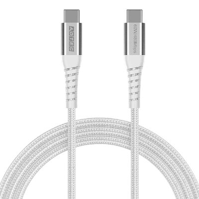 USB2.0 Type-C to C ケーブル (60W出力 / 480Mbps / 1.0m) ホワイト APC-V1006CC-U2-WH