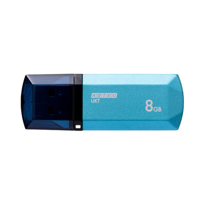 USB2.0 キャップ式フラッシュメモリ UKT 8GB シャイニングブルー AD-UKTSL8G-U2