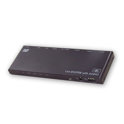 4K60Hz/ダウンスケール対応 外部音声出力付 HDMI分配器（1入力4出力） RS-HDSP4PA-4K