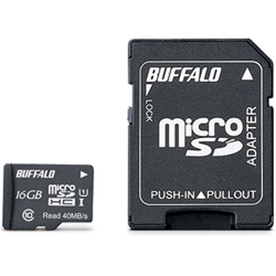 UHS-I Class1 microSDHCカード SD変換アダプター付 16GB RMSD-016GU1SA