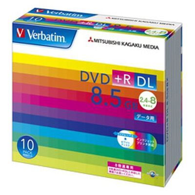 DVD+R DL 8.5GB PCデータ用 8倍速対応 10枚スリムケース入り ワイド印刷可能 DTR85HP10V1