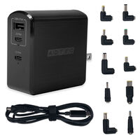 PD対応 GaN AC充電器/105W/USB Type-A×1 Type-C 2/ブラック マルチプラグケーブルセット APD-A105AC2-wM-BK