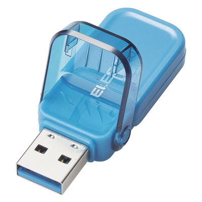 USBメモリー/USB3.1(Gen1)対応/フリップキャップ式/128GB/ブルー MF-FCU3128GBU