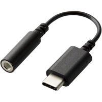 USB Type-C - 4極3.5mmステレオミニプラグ変換ケーブル/デザイン耐久/ブラック EHP-C35DS01BK