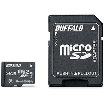 UHS-I Class1 microSDXCカード SD変換アダプター付 64GB RMSD-064GU1SA