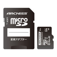 高耐久 microSDXC Card 64GB UHS-1 U3 Class10 V30 SD変換アダプター付属 紙パッケージ AS-064GMS-PV3