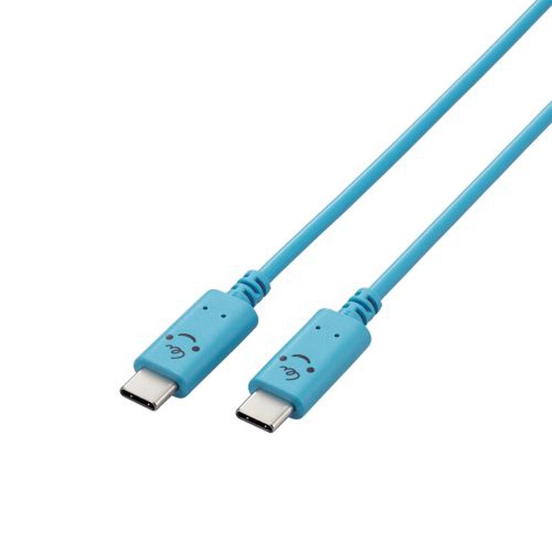 USB Type-C to USB Type-Cケーブル/USB PD対応/顔つきタイプ/1.0m/ベイビー(ブルー×ブラック) MPA-CCF10BUF