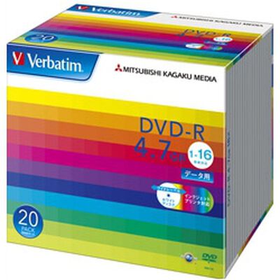 DVD-R 4.7GB PCデータ用 16倍速対応 20枚スリムケース入り ワイド印刷可能 DHR47JP20V1