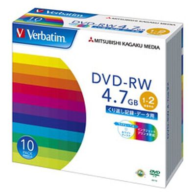 DVD-RW 4.7GB PCデータ用 2倍速対応 10枚スリムケース入り ワイド印刷可能 DHW47NP10V1